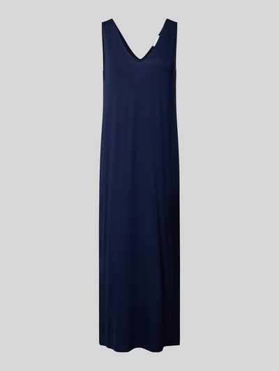 Produktfoto, Slim Fit Freizeitkleid aus Viskose-Mix von Armedangels in Dunkelblau, unifarben, Midi-Länge, breite Träger, Jersey-Textur