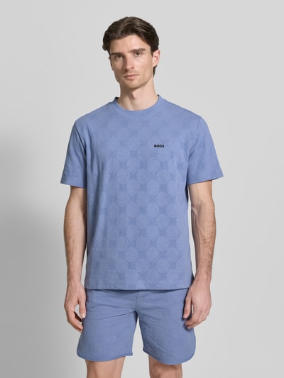 BOSS Green Regular Fit T-Shirt aus Baumwoll-Mix Modell 'TS_MEMBER' Blau 4