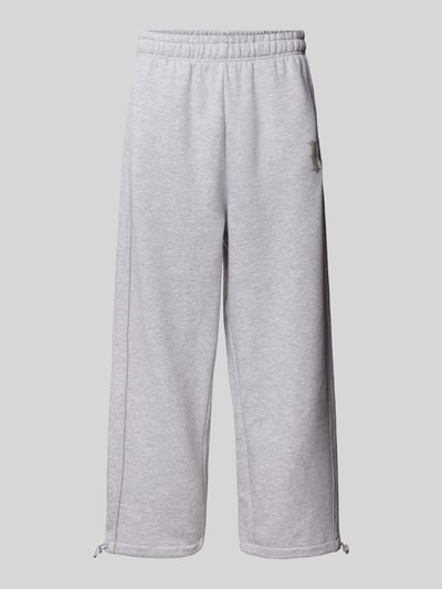 KARL KANI Wide Leg Sweatpants mit Label-Print Hellgrau Melange 2