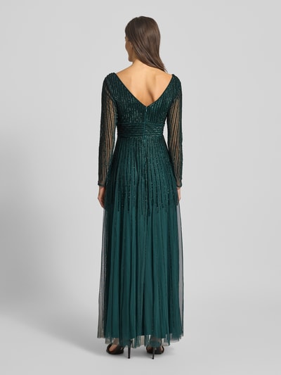 LACE & BEADS Abendkleid mit V-Ausschnitt Dunkelgruen 5
