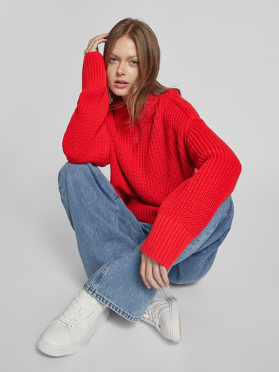 JAKE*S STUDIO WOMAN Oversized Strickpullover mit Strukturmuster Rot 3