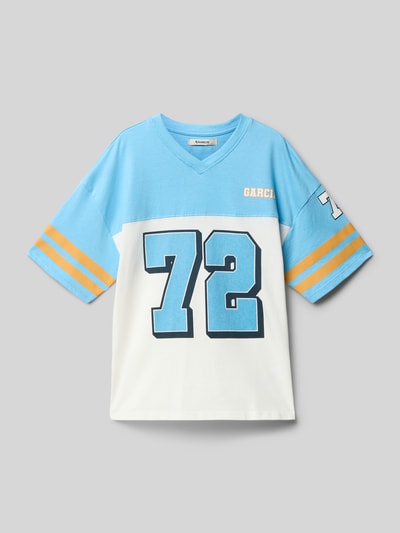 Garcia T-shirt z nadrukiem z logo Jasnoniebieski 1