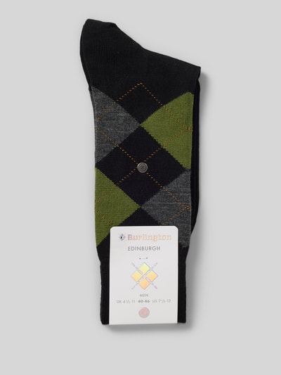 Burlington Socken aus Schurwoll-Mix mit Label-Detail Modell 'Edinburgh' Black 3