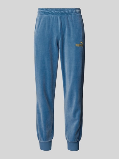 PUMA PERFORMANCE Relaxed Fit Sweatpants mit Label-Stitching Modell 'Velvettrack' Rauchblau 2