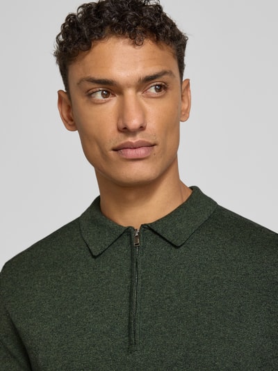 SELECTED HOMME Regular fit gebreide pullover van puur katoen, model 'BERG' Olijfgroen gemêleerd - 3