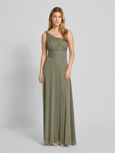 TROYDEN COLLECTION Abendkleid mit One-Shoulder-Träger und Taillenband Oliv 4