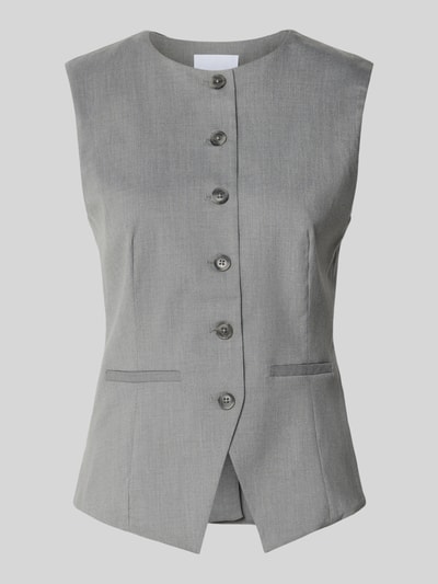 Samsøe Samsøe Weste mit Knopfleiste Modell 'SARUMA' Hellgrau Melange 2