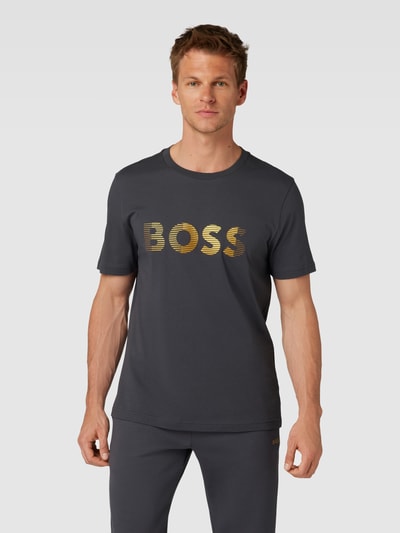 BOSS Green T-Shirt mit Label-Print Graphit 4