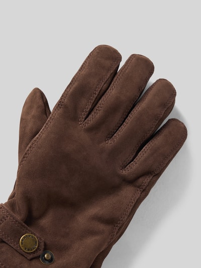 Hestra Rękawiczki z detalem z logo model ‘Bergvik’ Jasnobrązowy 3