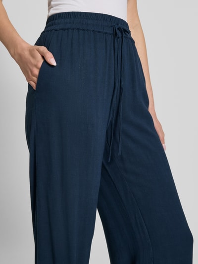 Selected Femme High Waist Hose aus Viskose-Leinen-Mix Modell 'VIVA-GULIA' Dunkelblau 3