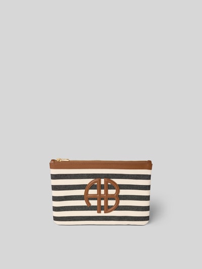 Anine Bing Kosmetiktasche mit Logo-Patch Ecru 2