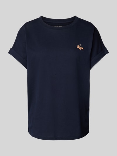 Tom Tailor T-shirt met labelstitching Marineblauw - 2