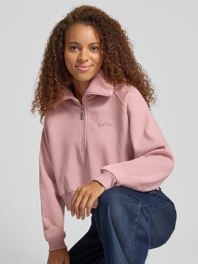 LeGer by Lena Gercke Sweter o kroju regular fit z zamkiem błyskawicznym model ‘Meret’ Różowawy 3