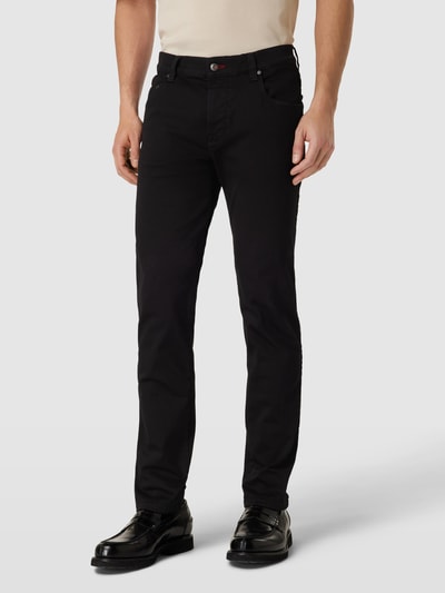 bugatti Slim fit jeans in effen design Zwart - 4