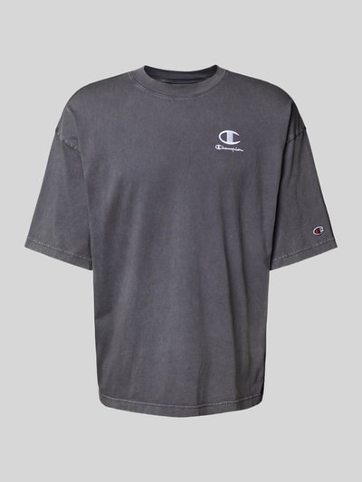 CHAMPION Relaxed Fit T-Shirt mit Label-Stitching Anthrazit 2