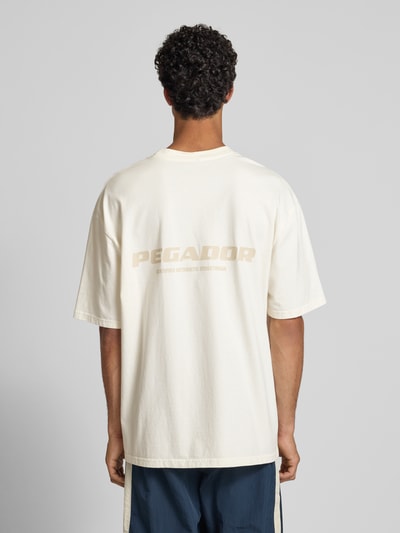 Pegador Oversized T-shirt met labelprint, model 'Colne' Ecru - 4