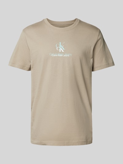 Calvin Klein Jeans T-Shirt mit Label-Print Beige 2
