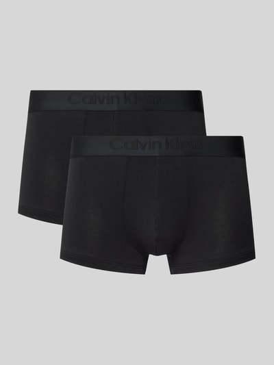 Produktfoto, Trunks mit elastischem Logo-Bund im 3er-Pack von Calvin Klein Underwear, mieszanka lyocellu z dodatkiem streczu, dopasowany krój, jednokolorowy, elastyczny pasek z logo, zestaw 3 szt., czarne, gładka faktura