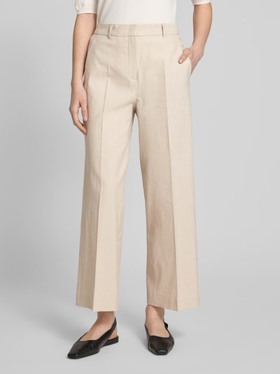 SEDUCTIVE Broek van linnenmix met persplooien, model 'DOMINICA' Zand - 4