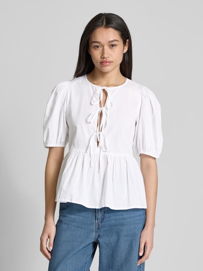 Pieces Relaxed Fit Tunika in Wickeloptik Modell 'JOLLY' Weiss 4