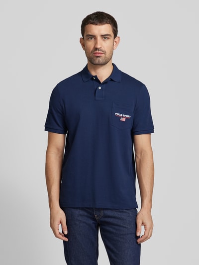 Polo Sport Koszulka polo o kroju classic fit z kieszenią na piersi Granatowy 4