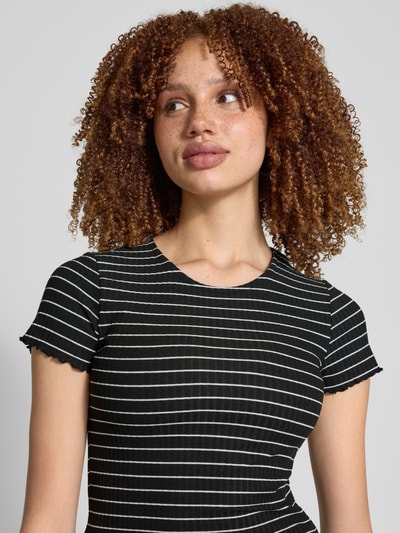 Only Slim fit T-shirt met viscose, model 'EMMA' Metallic zwart - 3