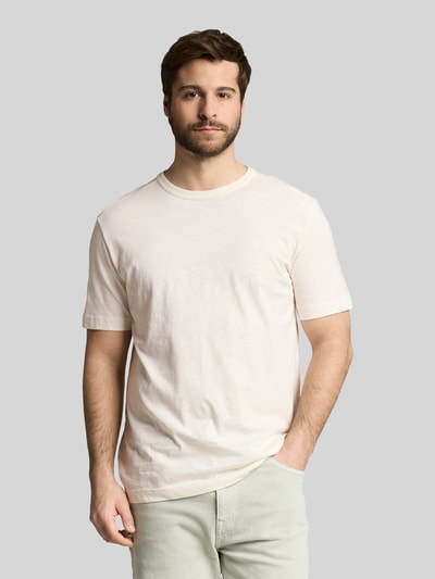 Tom Tailor Regular Fit T-Shirt aus reiner Baumwolle Offwhite Melange 4