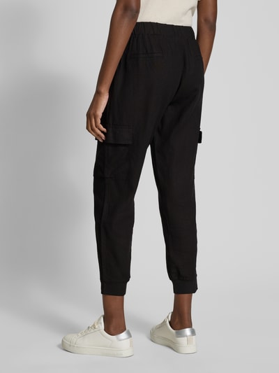 FREE/QUENT Tapered Fit Leinenhose mit Cargotaschen Modell 'Lava' Black 5