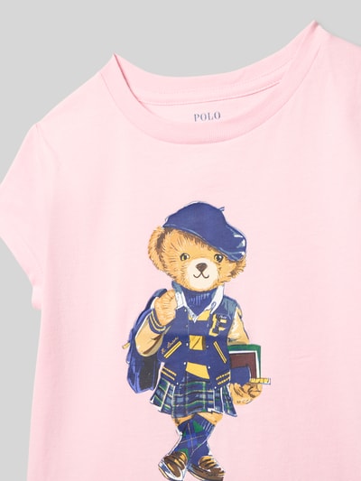 Polo Ralph Lauren Kids T-shirt met motiefprint en ronde hals Roze - 2