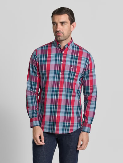 Fynch-Hatton Regular Fit Freizeithemd mit Button-Down-Kragen Aubergine 4
