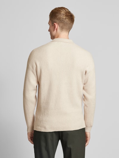 Drykorn Gebreide pullover met ribboorden, model 'RUSTINO' Zand - 5