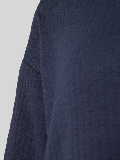 CCDK Copenhagen Pyjamabovendeel met geribde ronde hals, model 'Anna' Donkerblauw - 2