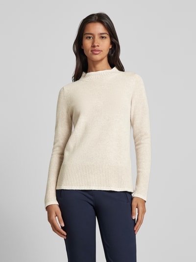 Christian Berg Woman Wollen pullover met opstaande kraag Beige gemêleerd - 4