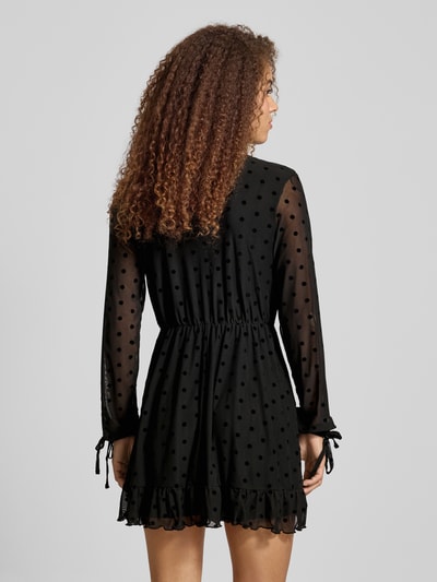 Only Getailleerde vrijetijdsjurk met diepe V-hals, model 'WRAP DRESS' Zwart - 5