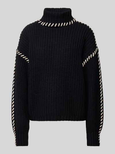 Vero Moda Loose Fit Strickpullover mit Ballonärmeln Modell 'NEWCREAM' Black 2