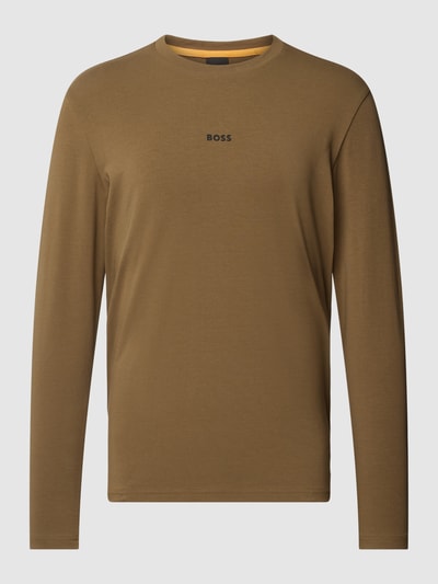 BOSS Orange Longsleeve mit Label-Print Modell 'Chark' Oliv 2