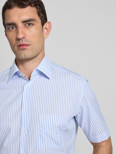 ETERNA Modern fit zakelijk overhemd met 1/2-mouwen Bleu - 3
