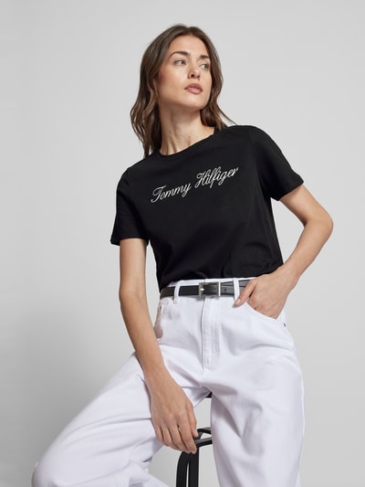 Tommy Hilfiger T-Shirt mit Label-Stitching Black 3