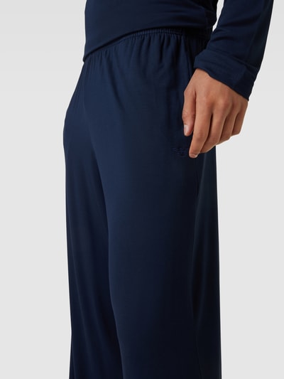 Emporio Armani Spodnie od piżamy z elastycznym paskiem model ‘DELUXE’ Ciemnoniebieski 3