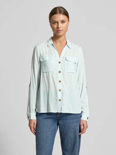 VERO MODA Bluzka koszulowa o kroju relaxed fit z czystej wiskozy model „BUMPY” Trzcinowy 4
