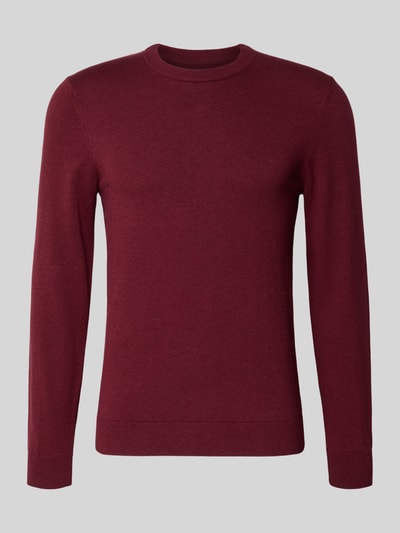MCNEAL Strickpullover aus Baumwoll-Kaschmir-Mix mit Rundhalsausschnitt Bordeaux Melange 2