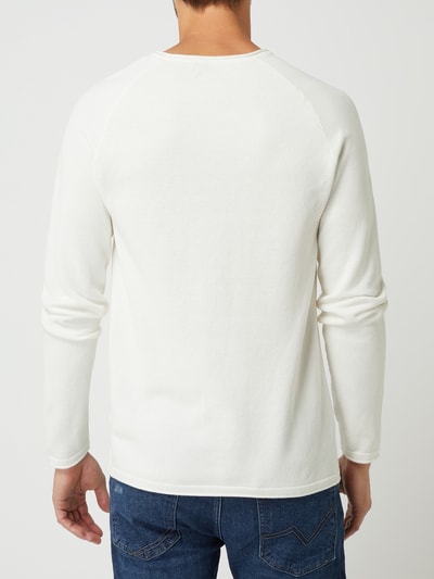 Jack & Jones Gebreide pullover met labelpatch, model 'HILL' Wit - 5