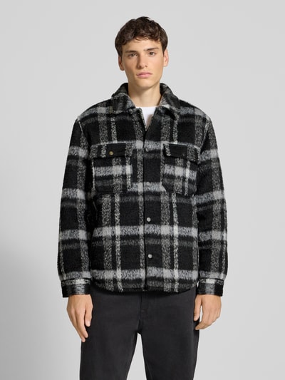 Only & Sons Regular Fit Hemdjacke mit Allover-Muster Modell 'GIO' Black 4