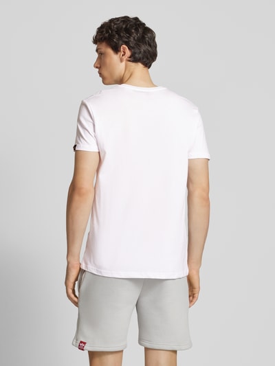 Alpha Industries T-shirt z nadrukiem z logo Biały 5