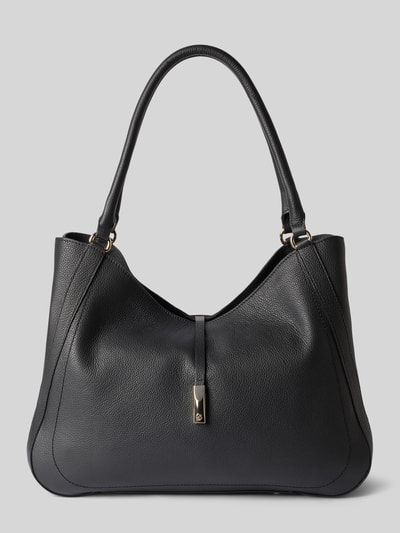 Produktfoto, Henkeltasche aus echtem Rindsleder Modell 'REAH MEDIUM TOTE' von BOSS, schwarze Farbe, feine Lederstruktur, Damen Handtasche