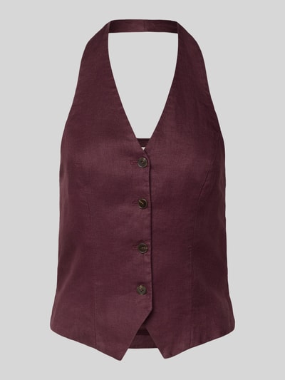 MSCH Copenhagen Neckholder-Weste aus Leinen Modell 'Naira Claritta Halter' Bordeaux 2