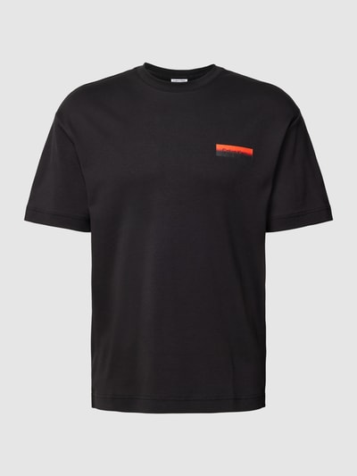 CK Calvin Klein T-shirt z bawełny z detalem z logo Czarny 2