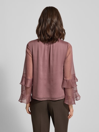 COMMA Bluse mit Rüschen und Schlüselloch-Ausschnitt Mauve 5