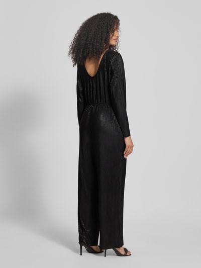 ICHI Relaxed Fit Jumpsuit mit Strukturmuster Modell 'Mathilde' Black 5