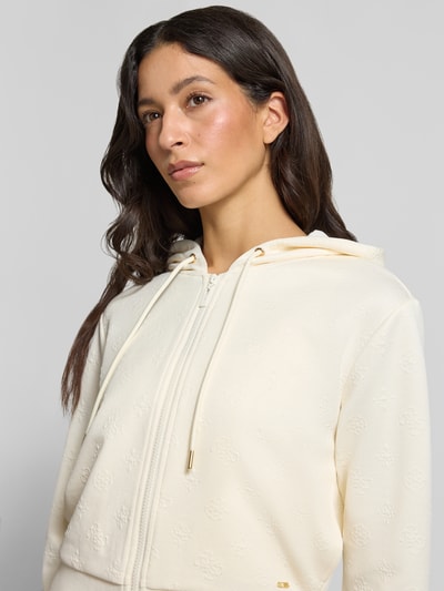Guess Activewear Sweatjacke mit Kapuze Modell '3D PEONY' Offwhite 3